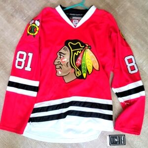Blackhawks Hossa CCM Red Authentic Hockey Jersey